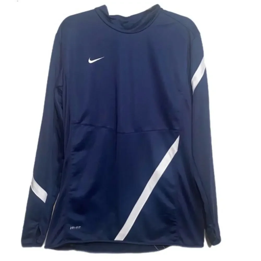 Nike Dri-Fit Navy With Thumbholes Size :  Embodied Nike Logo
